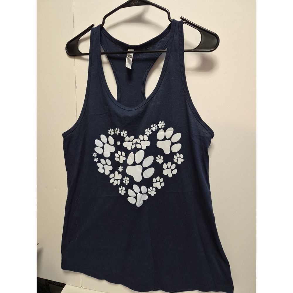Dog Paws Tank Top Hearts Size XXL  Black/white